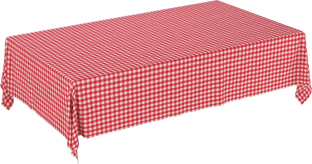 Obrus prostokątny kolor czerwony tkanina wzorzysta