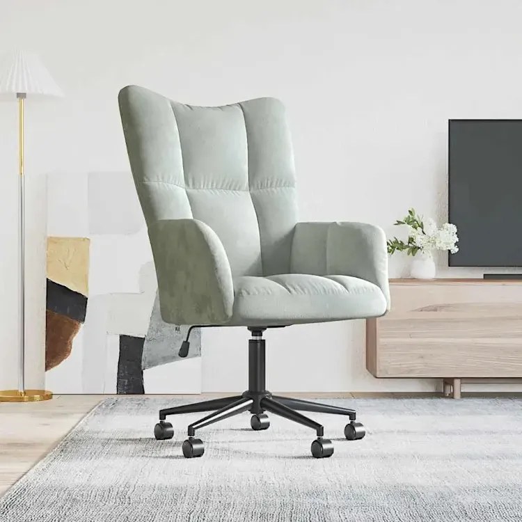 Fotel do biurka glamour jasnoszary N5-M75