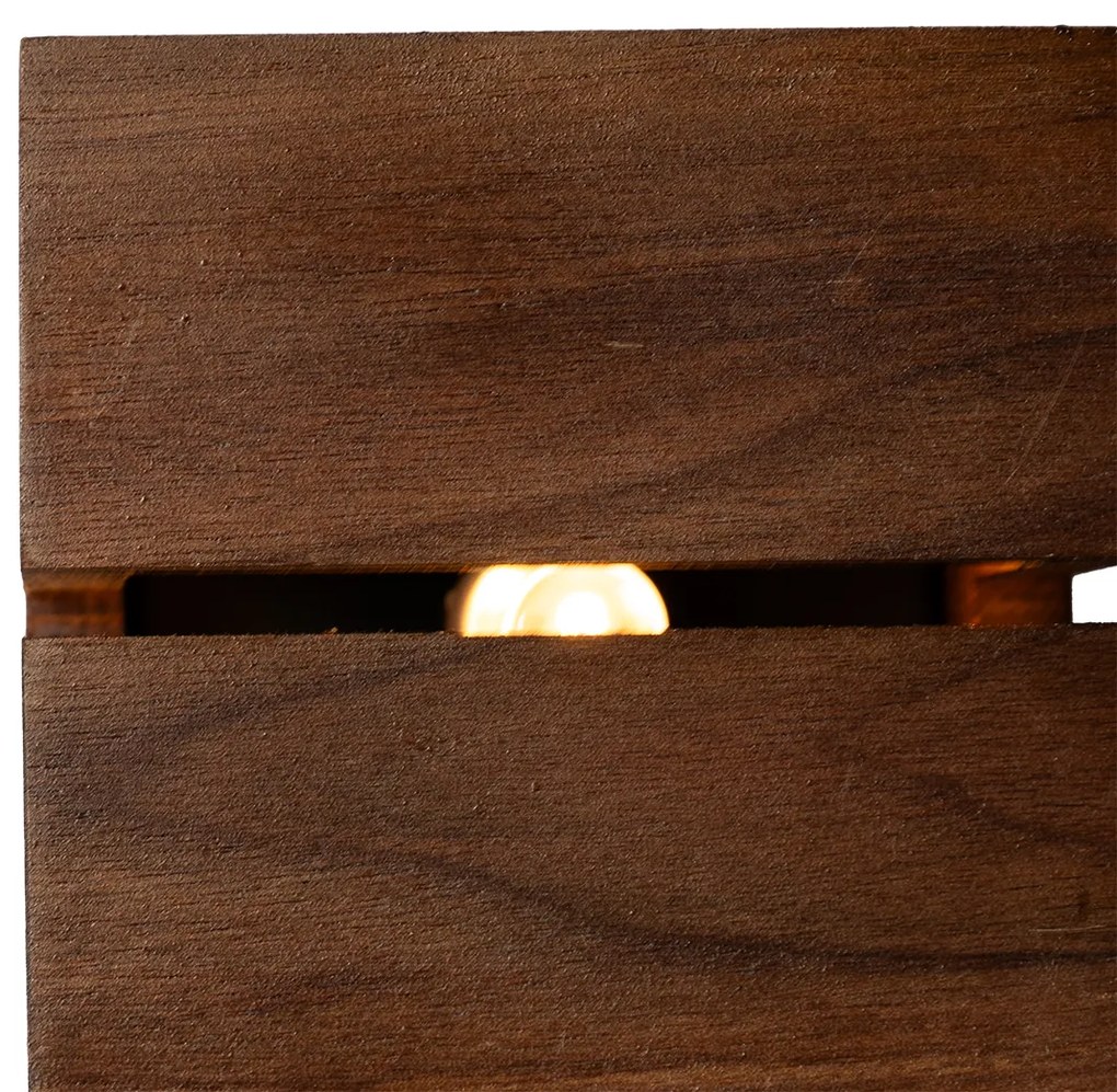 Rustykalna lampa ścienna z drewna orzechowego 9,7 - Transfer Groove Rustykalny / Vintage Oswietlenie wewnetrzne