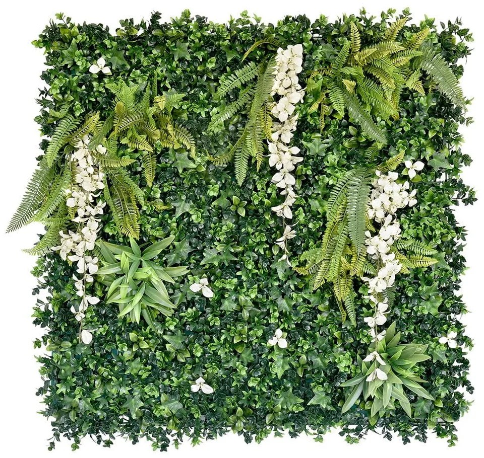 PANEL ZIELENI WISZĄCY OGRÓD 100X100 CM Z KWIATAMI