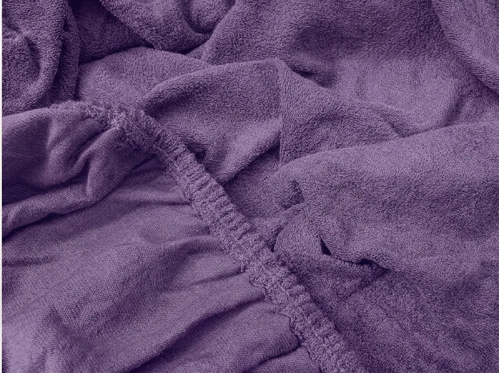 PrzytulneMieszkanie.pl Frotowe prześcieradło EXCLUSIVE śliwkowe 90 x 200 cm