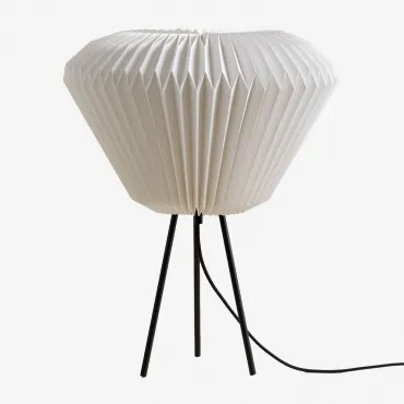Lampa Stołowa Z Papieru I Żelaza Brenze Biała - Sklum