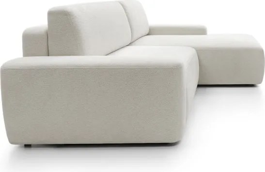 Narożnik BOULI Lewostronny z Elektryczną Regulacją wolnostojący tkanina Raven 21 Biały DOMO HOME