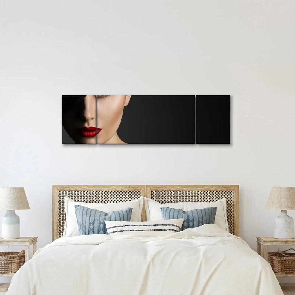 Obraz - Portret kobiety w kapeluszu (170x50 cm)
