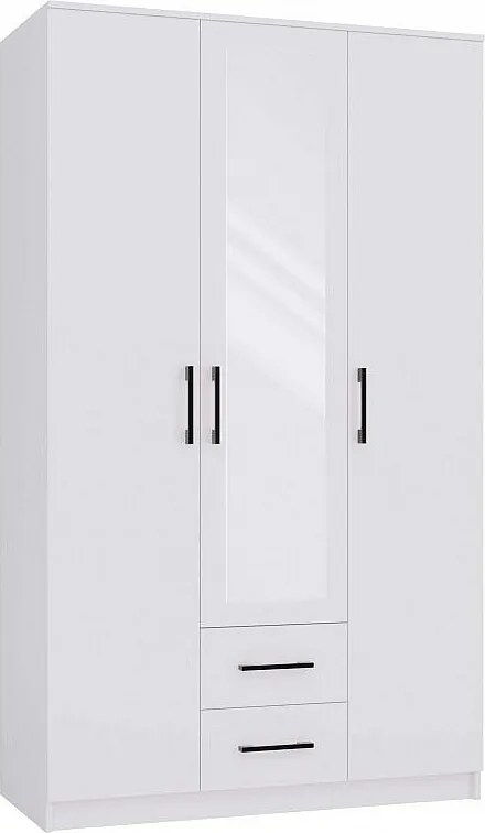 Szafa Romana 120 | Biała | 120x54x205 cm | Nowoczesna szafa z lustrem