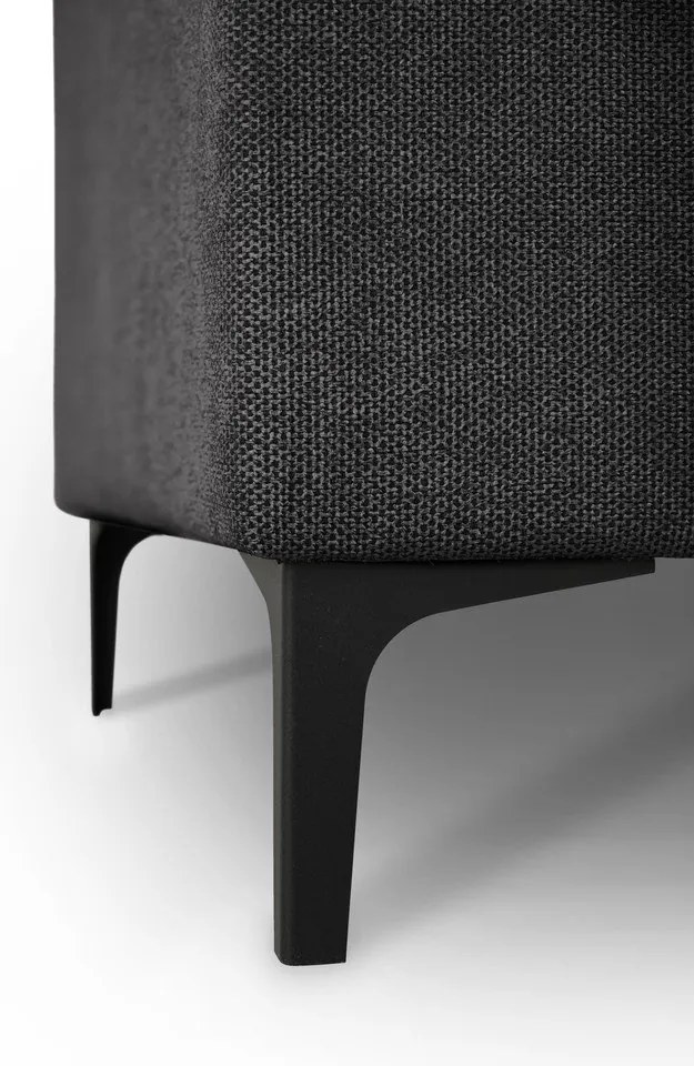 Antracytowy narożnik z tkaniny szenilowej (prawostronny/z szezlongiem) Fabian – Scandic