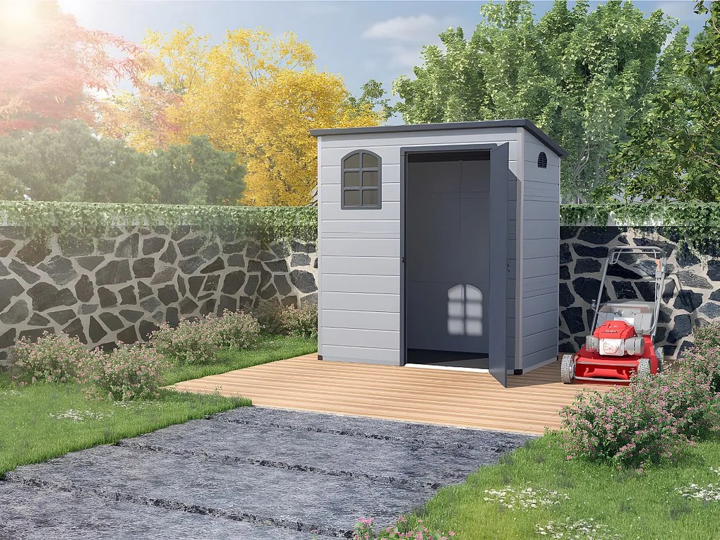 Wiata ogrodowa NERIO z żywicy w kolorze szarym antracytowym – 2,12 m²