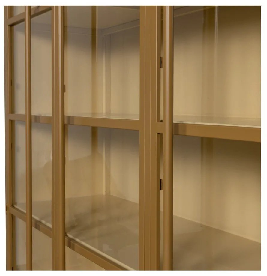 Musztardowa metalowa witryna 140x200x44 cm Exhibit – WOOOD