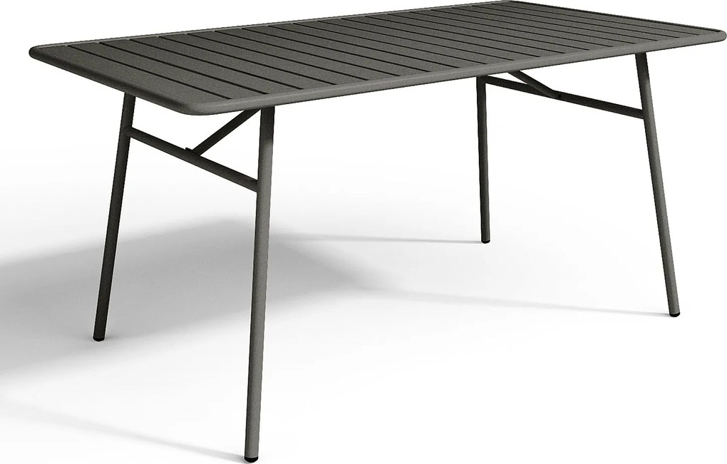 Metalowa jadalnia ogrodowa - stół dł.160 cm i 4 sztaplowane krzesła - Ciemnoszary - MIRMANDE