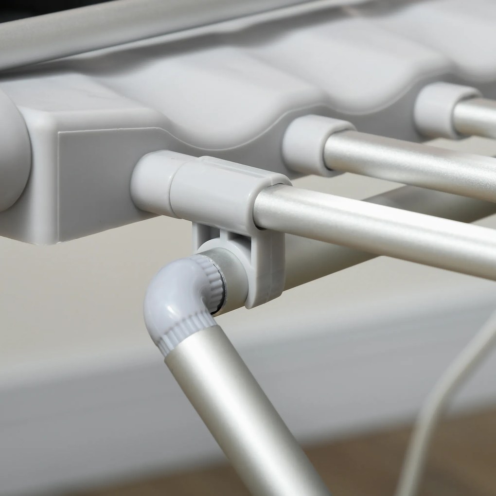 HOMCOM Suszarka do Ubrań z Funkcją Ogrzewania, 45-55 ℃, Składana, 144Dł. x 53Sz. x 96Wys. cm