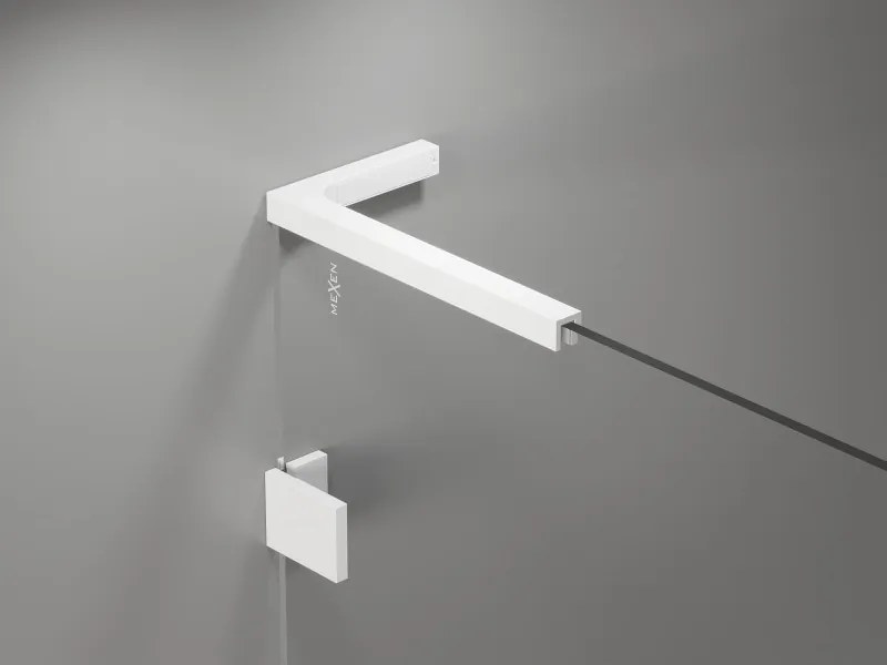 Mexen Lunar L ścianka prysznicowa Walk-in prawa 120 x 200 cm, transparent 8 mm, biała - 830L-120-000-20-00-P