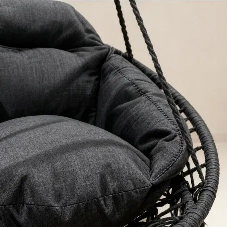 Fotel wiszący Nestio 001, bocianie gniazdo do domu i ogrodu, kolor szary