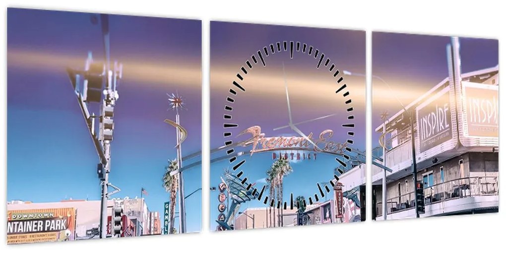 Zdjęcie ulicy w Las Vegas (z zegarem) (90x30 cm)