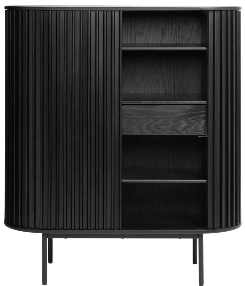 Czarna szafka w dekorze dębu 125x110 cm Siena – Unique Furniture