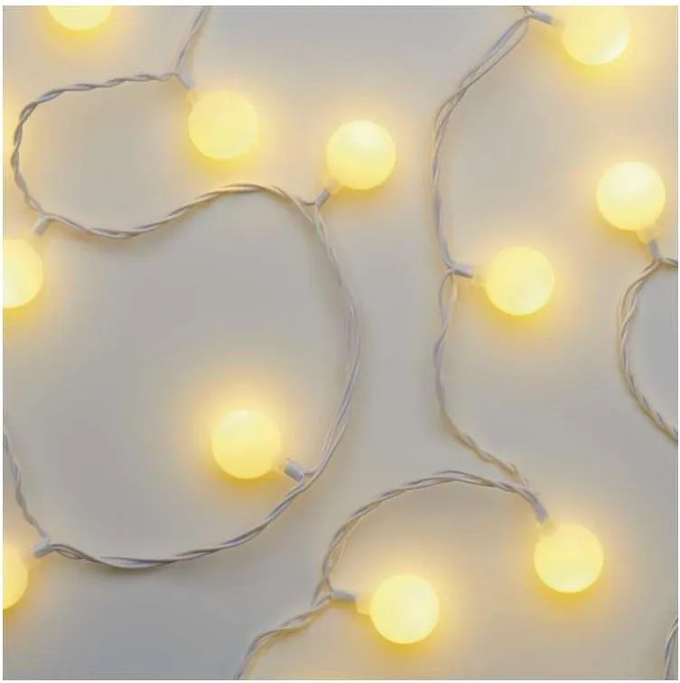 Zewnętrzny łańcuch świetlny LED, 40 diod, 9 m, IP44, ciepła biel