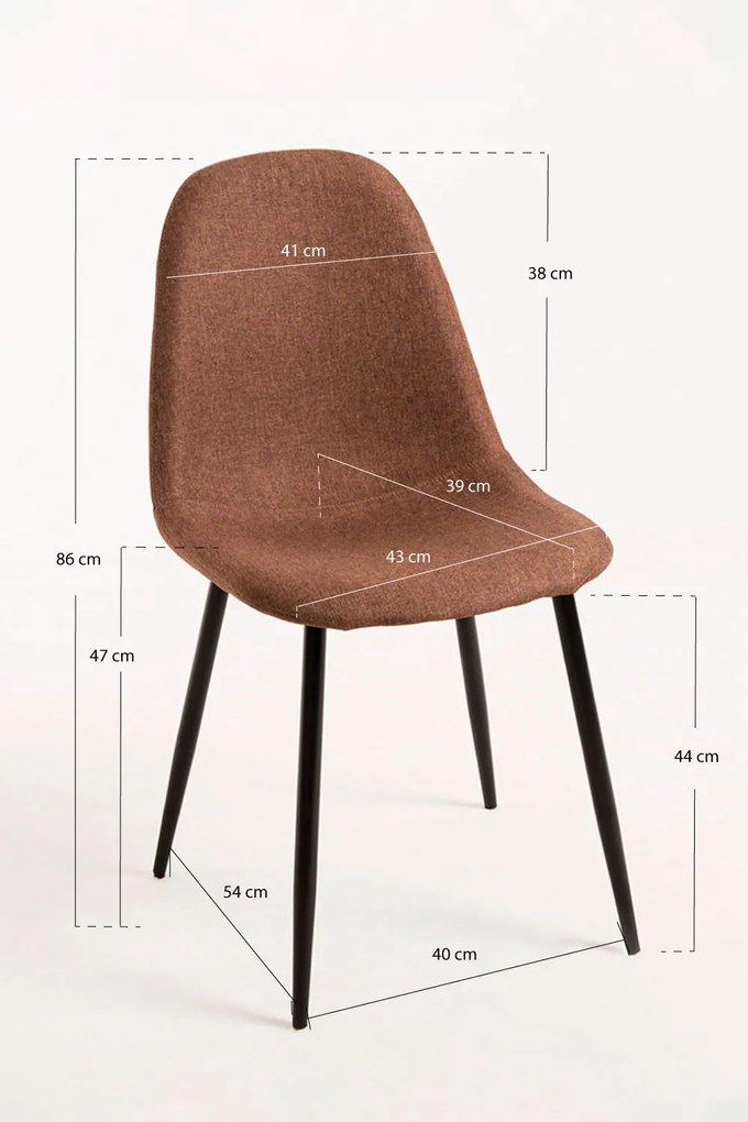 Zestaw 4 Krzese Teok Black Tkanina