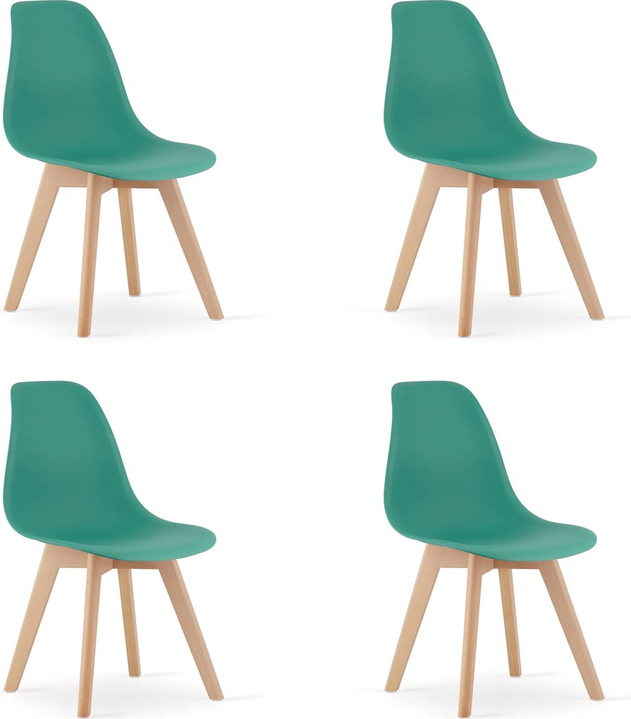 PROMOCJA Zielone krzesło KITO z bukowymi nogami II gatunek