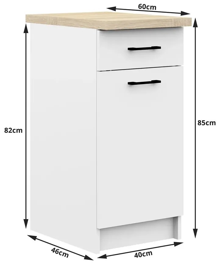 Zestaw Białych Mebli Kuchennych 240 Cm R8-M25