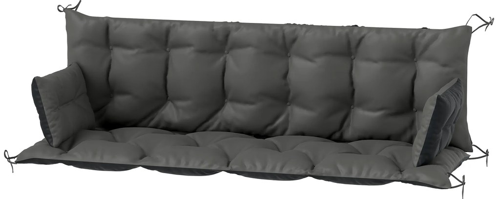 Outsunny Zestaw dwustronnych poduszek do ławki lub huśtawki, Poliester, Piana, 180 x 110 x 8 cm, Ciemnoszary