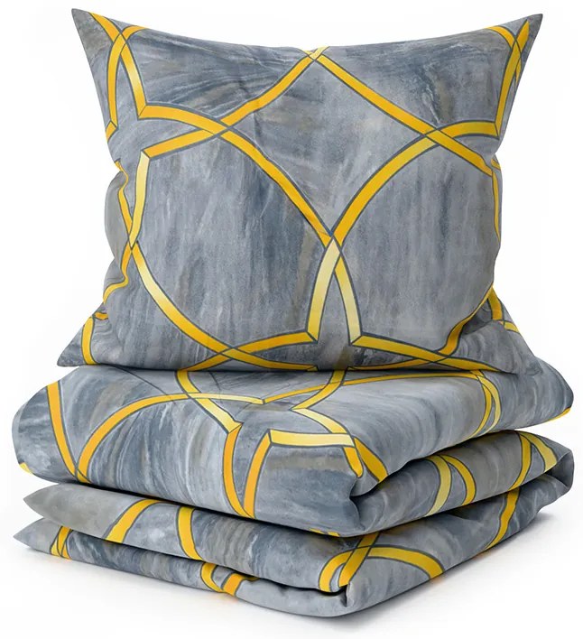 PrzytulneMieszkanie.pl PrzytulneMieszkanie.pl Pościel z mikrofibry RYNETH szara Rozmiar pościeli: 70 x 80 cm | 140 x 200 cm