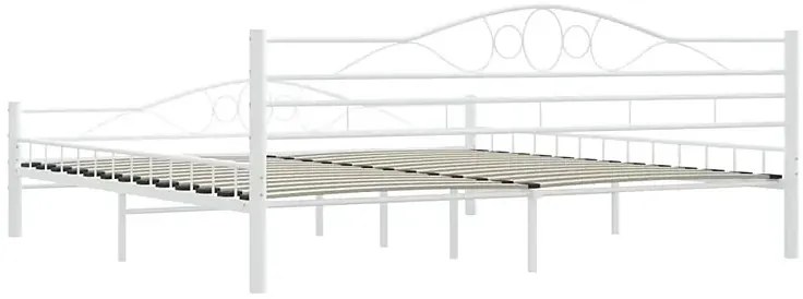 Białe metalowe łózko loftowe 200x200 cm - Audun