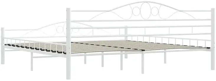 Białe metalowe łózko loftowe 200x200 cm B3-E23