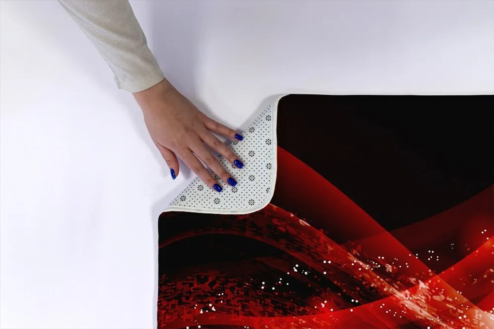 Antypoślizgowy dywanik łazienkowy Antypoślizgowy dywanik łazienkowy Czerwona abstrakcja