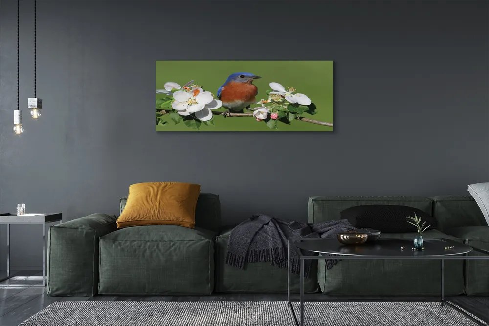 Duży obraz na płótnie Papuga wśród Kwiatów