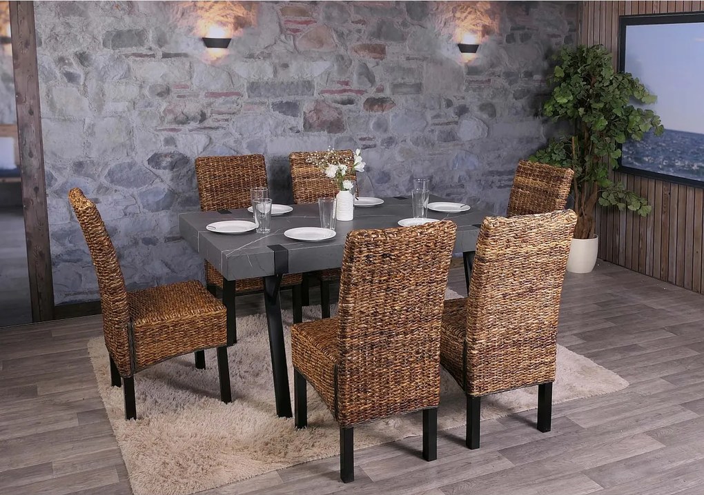 Krzesło do jadalni Loiret (zestaw 6 sztuk),  ciemny, bez poduszki