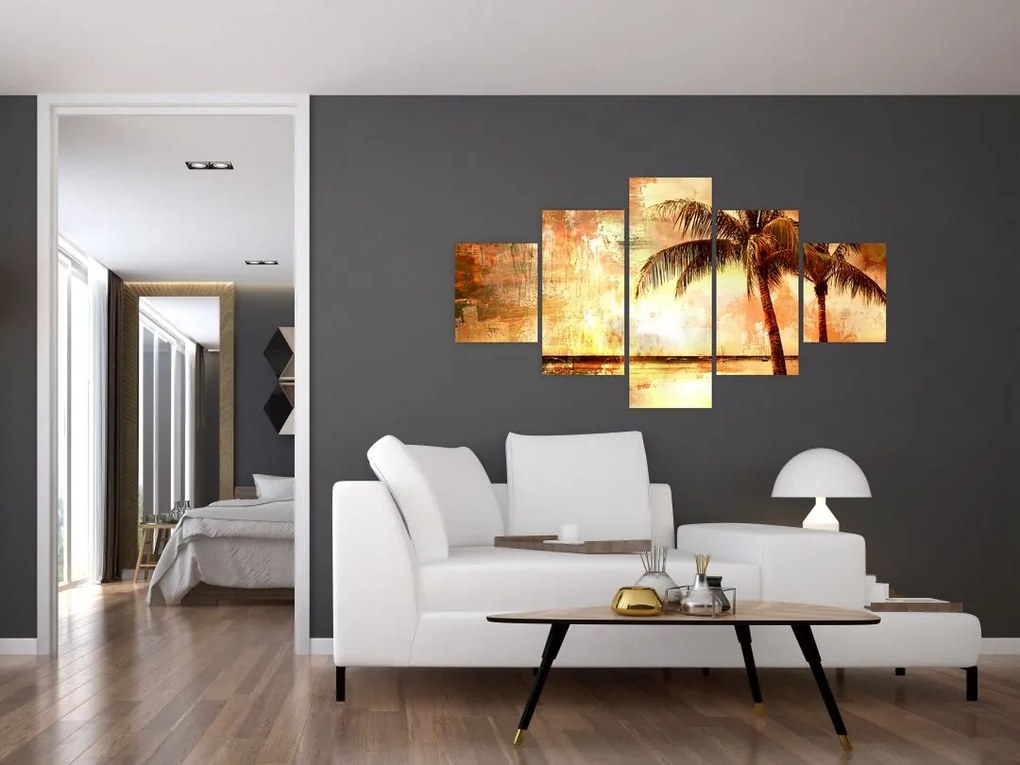 Obraz - Palmy na plaży (125x70 cm)