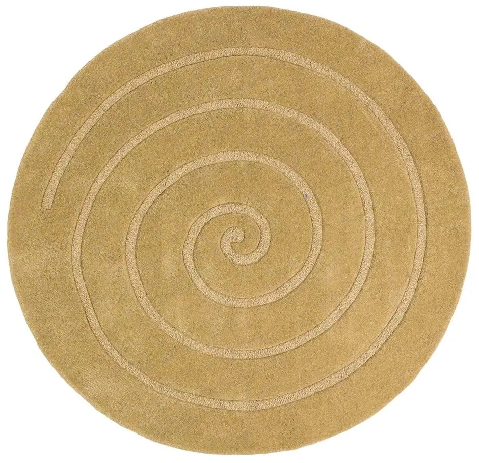 Beżowy wełniany dywan Think Rugs Spiral, ⌀ 140 cm