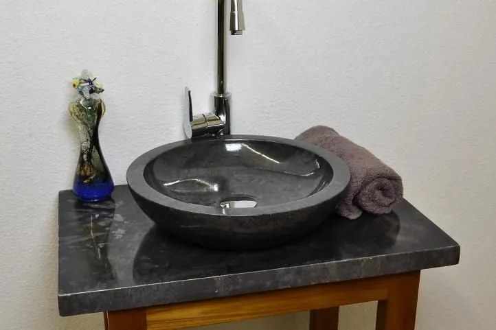 Umywalka kamienna - czarny polerowany marmur DIVERO