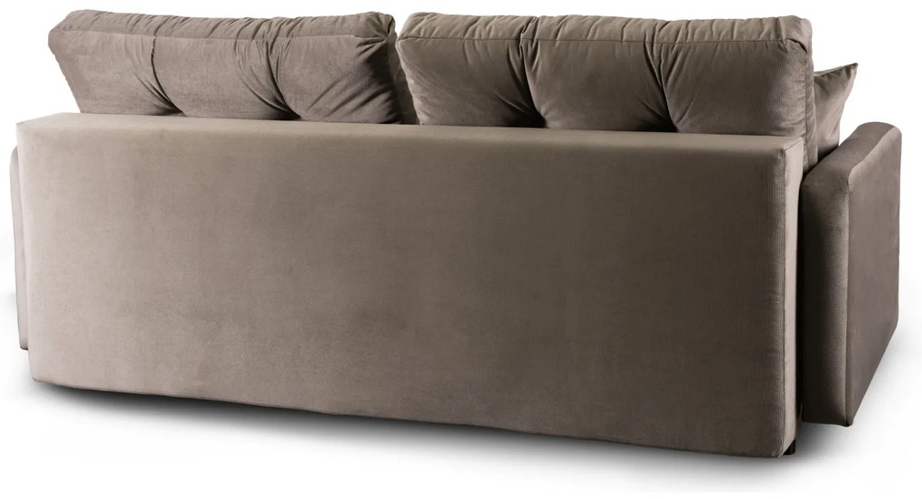 Sofa z Funkcją Spania SEUL Rozkładana Dwuosobowa Welurowa Beżowa Nowoczesna do Salonu