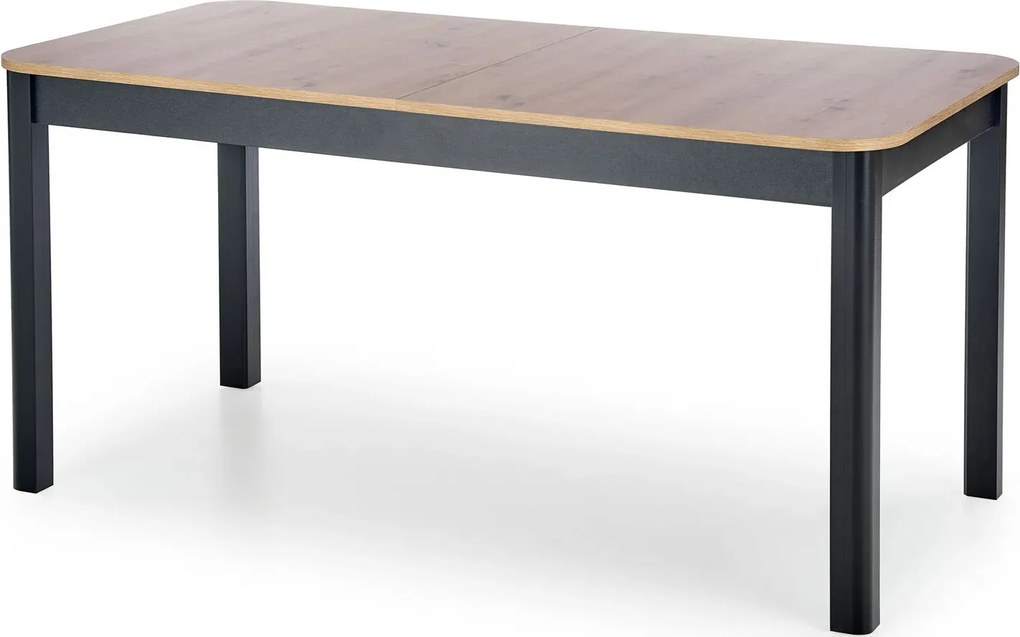 Nowoczesny prostokątny rozkładany stół dąb artisan + czarny N7-B29