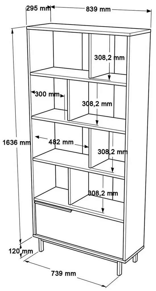 Biblioteczka One Walnut and Oak