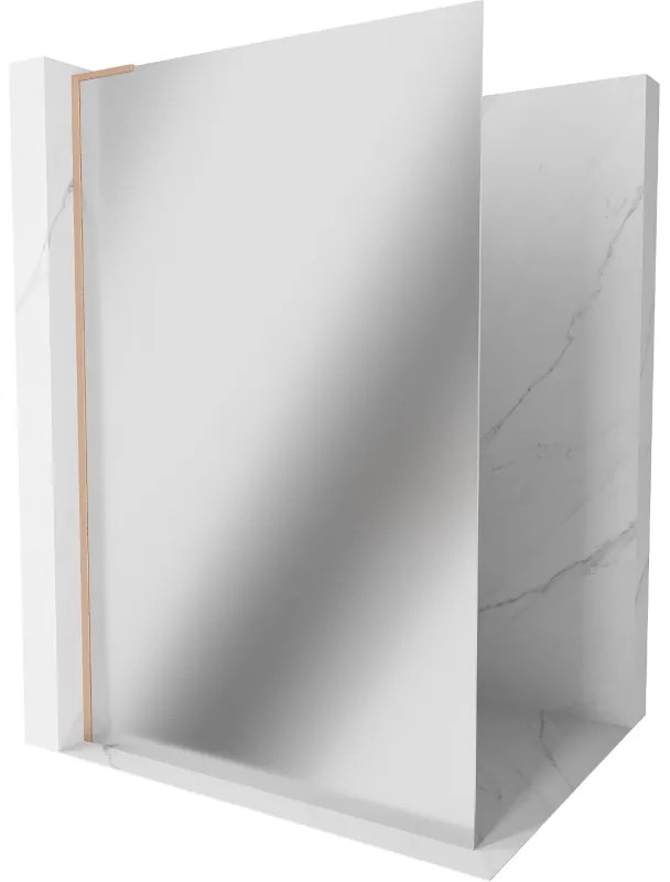 Mexen Kioto L ścianka prysznicowa Walk-in 120 x 200 cm, lustro, miedź szczotkowana - 800-120-103-65-50