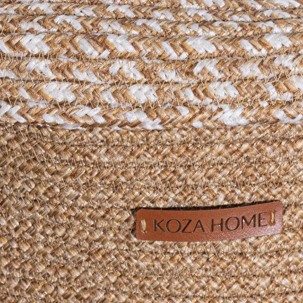 Beżowy tekstylny pojemnik z pokrywką 36x45x50 cm – Mioli Decor