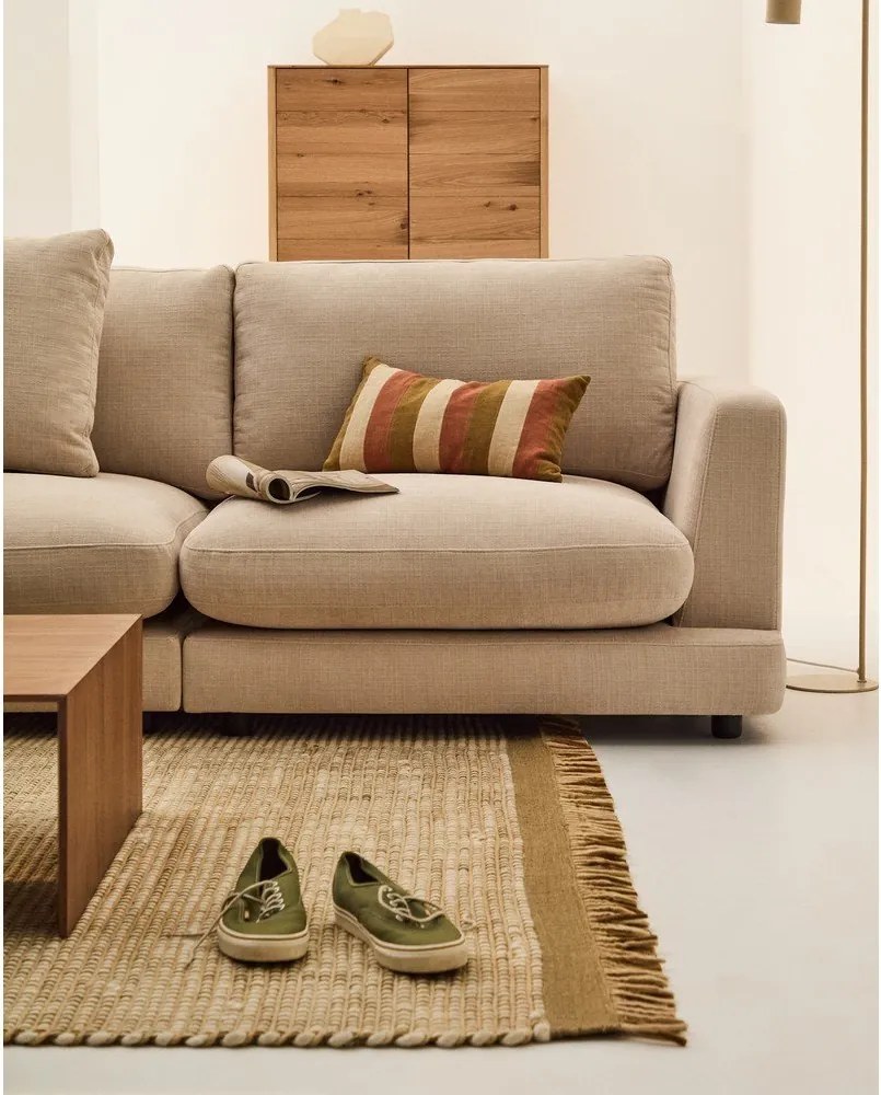 Beżowa sofa z tkaniny szenilowej 300 cm Gala – Kave Home