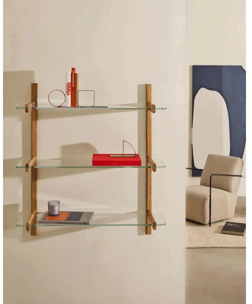 Szklany modułowy system półek w naturalnym kolorze 90x98x30,5 cm Sitra – Kave Home