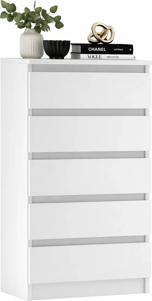 Biała Komoda Z Pięcioma Szufladami L0-Z94