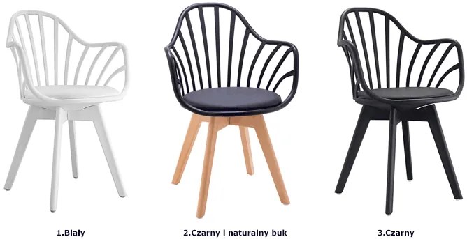 Krzesło Patyczak W Stylu Retro Modern Czerń I Buk W1-T23