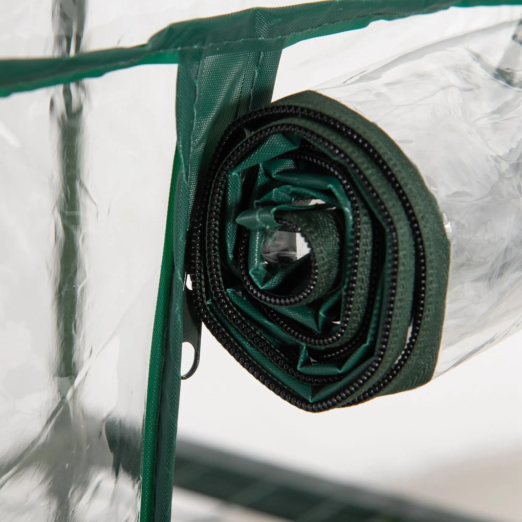 Outsunny Szklarnia z półkami, mrozoodporna szklarnia foliowa do balkonu 69 x 49 x 125 cm przezroczysta | Aosom PL