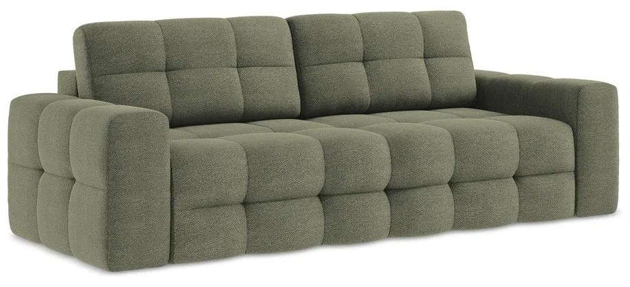 Rozkładana sofa z materiału bouclé w kolorze khaki 255 cm Milu – Makamii