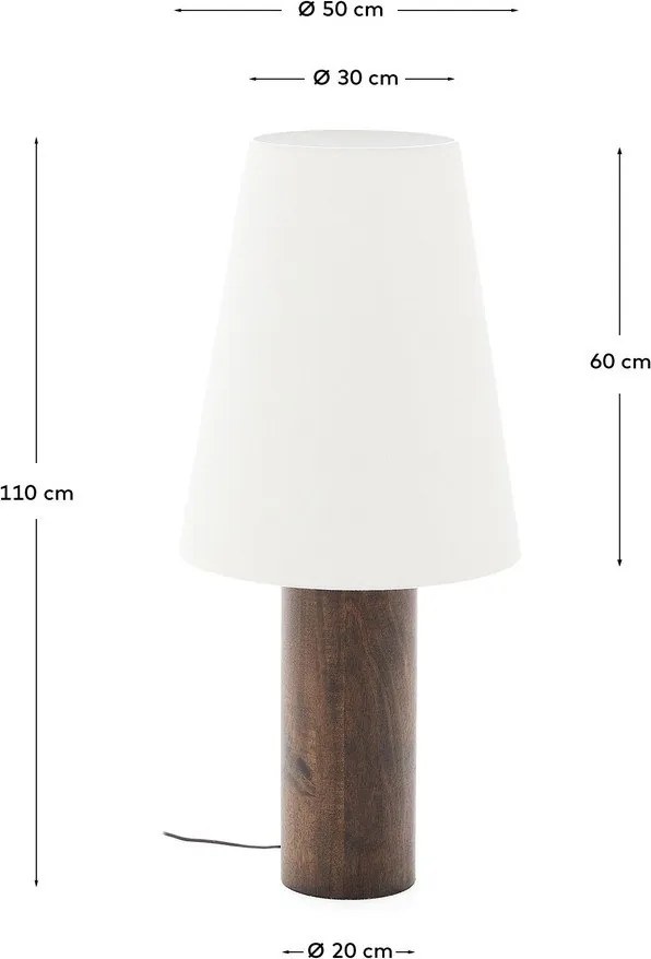 Biała/w ciemnym naturalnym kolorze lampa stojąca z tekstylnym kloszem (wysokość 110 cm) Marga – Kave Home