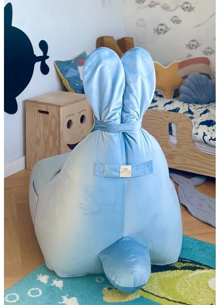 Niebieski dziecięcy worek do siedzenia Funny Bunny – The Brooklyn Kids