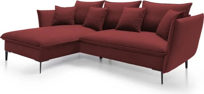 Narożnik GLOSS Lewostronny z funkcją spania, zestaw z poduszkami wolnostojący tkanina RIVIERA 69 Fioletowy WERSAL