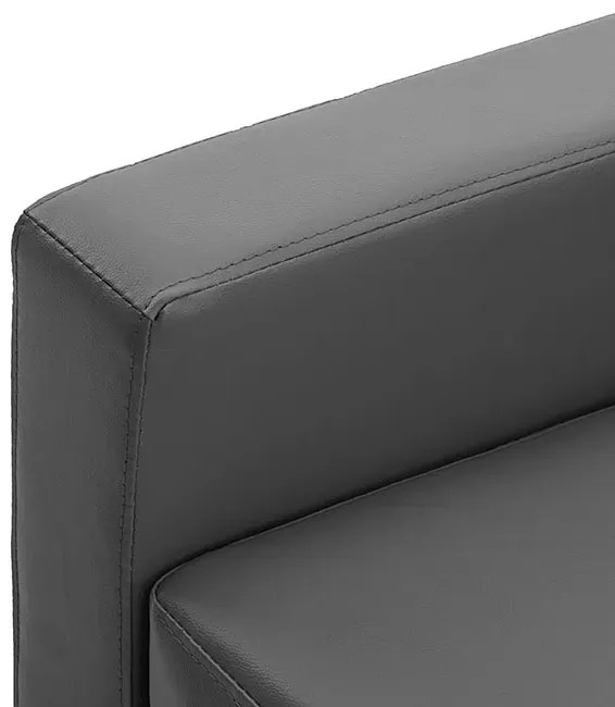 3-osobowa szara sofa z ekoskóry z podnóżkiem - Lencor 4Q