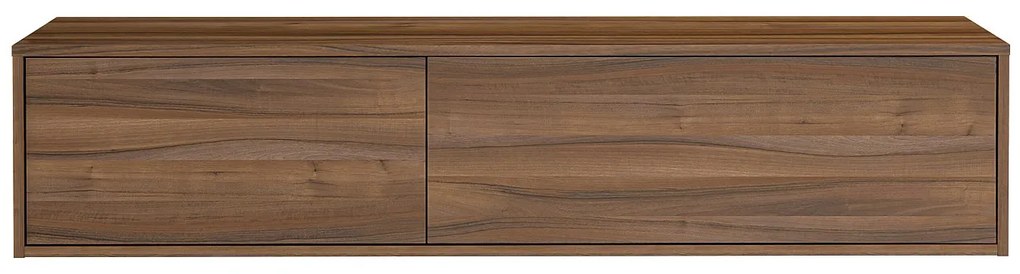 Szafka łazienkowa wisząca   pod umywalkę  - Naturalny ciemny - szer. 150 cm - ISAURE II