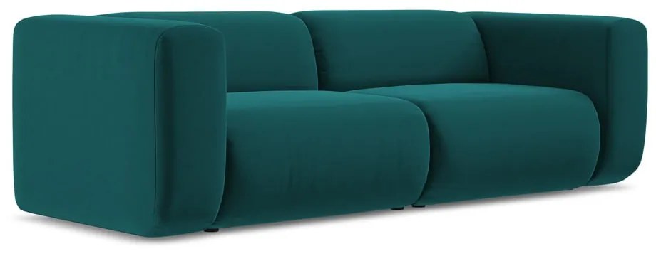 Turkusowa aksamitna sofa 228 cm Ekahi – Makamii