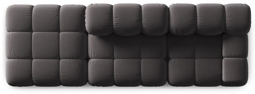 Ciemnoszara aksamitna sofa 282 cm Bellis – Micadoni Home